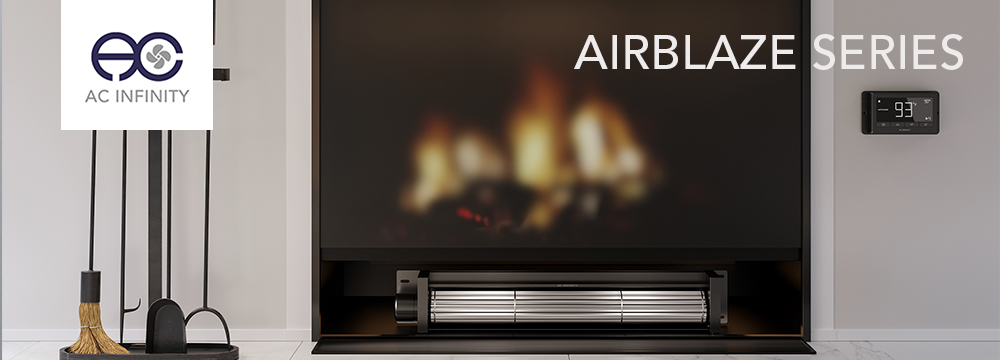 AIRBLAZE S10, Fireplace Blower Fan 10 with Speed Controller - AC Infinity